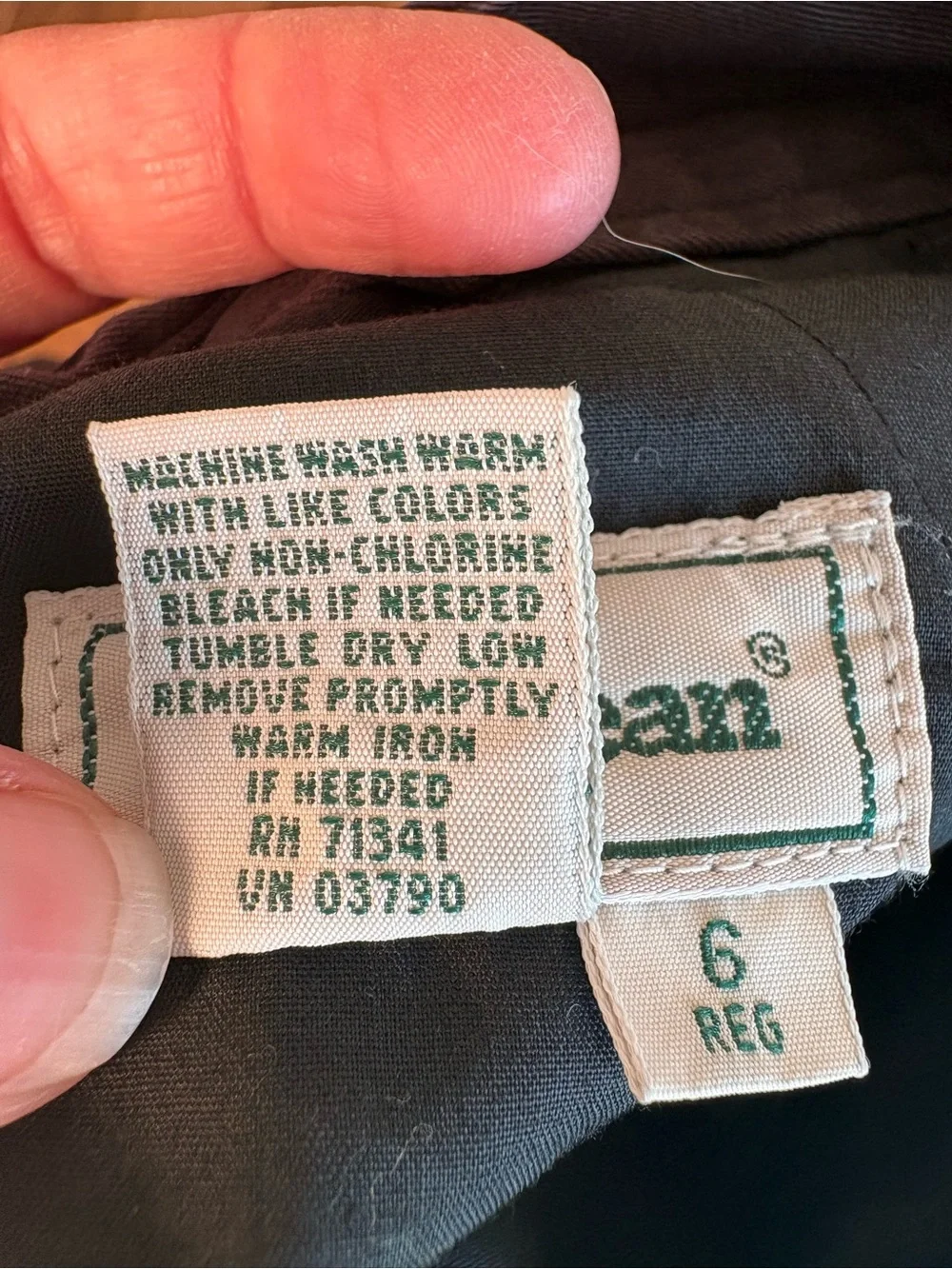 Vintage LL Bean Cotton Chino Pencil Skirt Size 6 Reg Back Vent Pocket